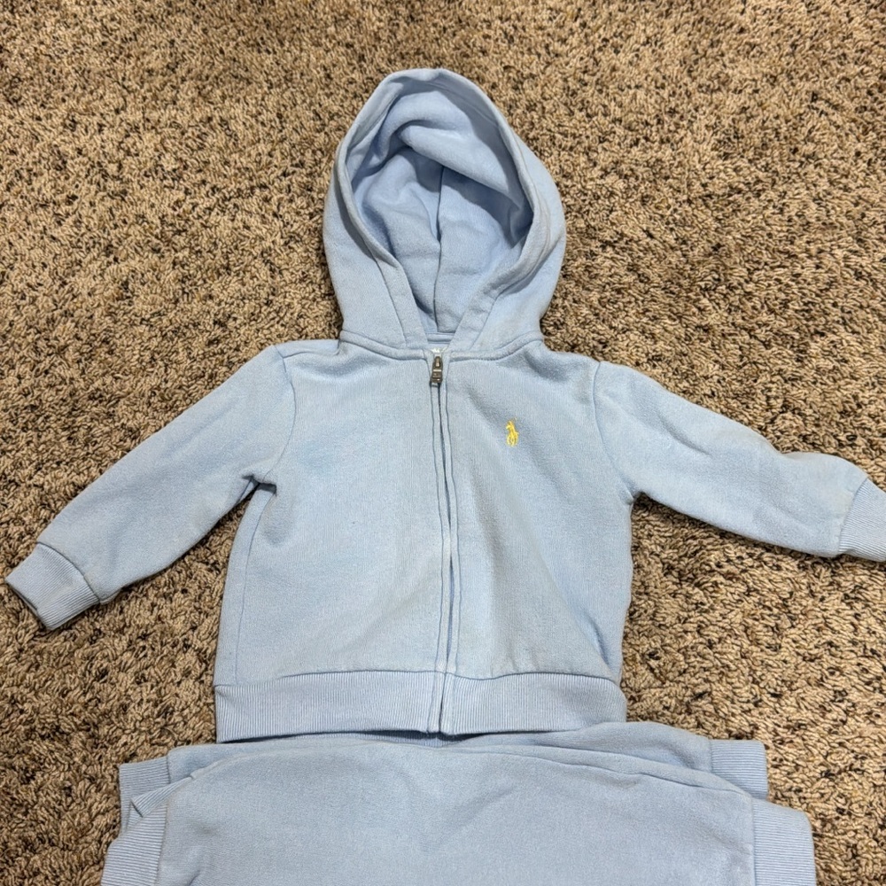 Ralph Lauren Light Blue Hoodie and Pants Set